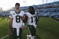 Aaron Rodgers, left, Davante Adams, right, during New York Jets vs. Jacksonville Jaguars (Image Source: Getty)